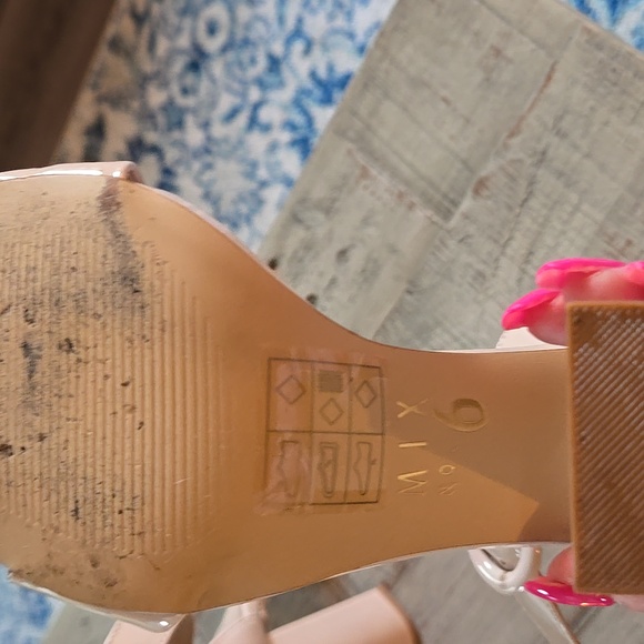 Mix No. 6 Blush Nude Block Heel Sandals Size 6 M Like New - Picture 7 of 13